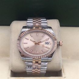 High quality rose gold womens watch date Mechanical automatic 36MM Diamond bezel Sapphire Ladies watches Stainless steel strap Wri278j