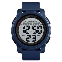 SKMEI 10 Year Battery Digital Watches Man Backlight Dual Time Sport Big Dial Clock Waterproof Silica Gel Men's Watch reloj 15203h