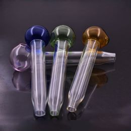 High Quality Glass Oil Burner Pipe Clear Super Thick Tube Oil Pipe Thick Glass Smoking Hand Tobacco Dry Herb Cigarette Pipe