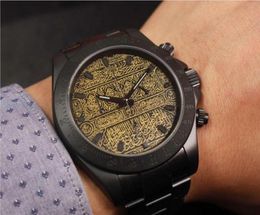 Черные мужские часы из нержавеющей стали039s 2813 с автоматическим механизмом, модные спортивные мужские механические часы, наручные часы с гравировкой Pat7514611