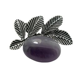 Pins Brooches Creative Leaf Shell Brooch Abalone Healing Crystal Stone Diy Semi Precious Hand Inlaid Pendant Accessories Drop Delivery Dhbrh