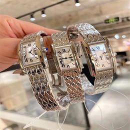 Classic Zircon Tank Wristwatch Female Crystal Glass Roman Numerals Watches Women Geometric Sapphire Quartz Watch Stainless Steel S306u