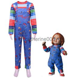 Special Occasions Kids Adults Cosplay Movie tv Scary Chucky Costume Sets Good Guys Bride of Chucky Horror Ghost Doll Halloween Dress Up Party x1004
