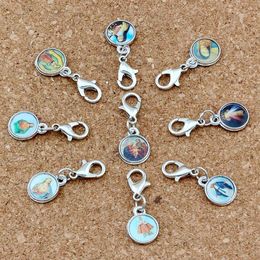 Mixed Catholic Church Medals Saints Cross Charm Floating Lobster Clasps Pendants For Jewelry Making Bracelet Necklace DIY Accessor191M