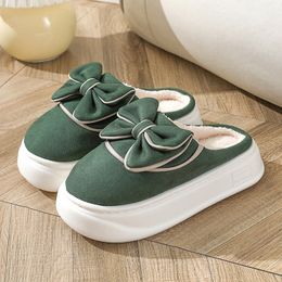 casual shoes for women winter soft Slippers designer green grey pink brown Bowtie Platform outdoor warm sneakers trainers size 36-41