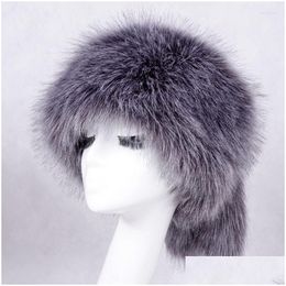 Beanie/Skull Caps Beanies Beanie/Skl Colors Cute Tail Thick Windproof Fluffy Faux Fur Hats Warm Soft All-Match Spring Autumn Winter Sk Dhbsq