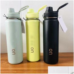 Water Bottle Ll Vacuum Yoga Fitness Bottles Simple Pure Colour Sts Stainless Steel Insated Tumbler Mug Cups With Lid Thermal Insation G Dhnr6