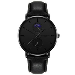 Wristwatches Men Waterproof Ultra Thin Quartz Watch Fashion Luxury Date Wrist Sport Leather Relogio Masculino231m