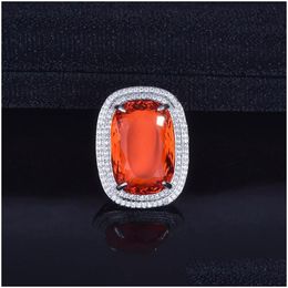 Rings Korean Style Square Adjustable Inlay Dazzling Cubic Zirconia Exquisite 925 Siery Women Engagement Gifts Drop Delivery Jewellery R Dh2Oq