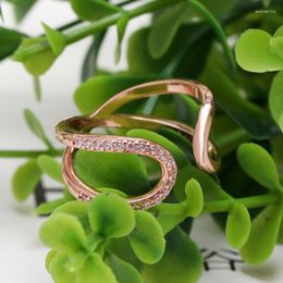 Cluster Rings Fashion Original Rose 925 Silver Wrapped Open Infinity Ring For Women Wedding Engagement Pan Drop Wholesale