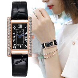 Wristwatches Jessingshow Women Watches Fashion Ladies Watch Leather Luxury Rectangle Diamond Quartz Wristwatch Gifts Bracelet280m