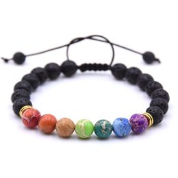 Beaded Seven Gemstone Bracelet Men And Women Essential Oil Diffusion Yoga Lava Beads Drop Delivery Jewellery Bracelets Dhgarden Dhhby