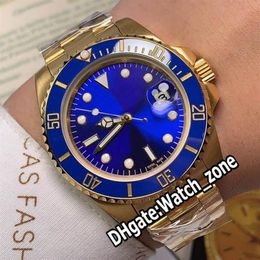 Luxury New Sub m116618lb-0003 Blue Dial A2813 Automatic Mens Watch Blue Ceramics Bezel 18K Yellow Gold Bracelet Sapphire Watches W248q