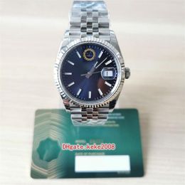 EWF men Wristwatches 126234 36mm Stainless 904L blue dial Sapphire serial number card jubilee bracelet Cal 3235 Automatic mechanic2367