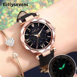 Other Watches Fashion Stars Women Watch Unisex Stars Little Point Frosted Belt Watch Dotted With Roman Scale Watch Reloj Hombre 230928