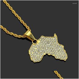 Pendant Necklaces Personality Africa Map Necklace For Women Men Gold Colour Stainless Steel Ethiopian Jewelrypendant Elle22 Drop Delive Dhdxw