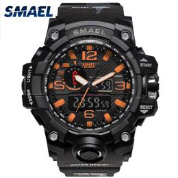 Orange Camouflage Military Watches SMAEL Brand Watch Digital LED Wristwatch Sport 1545B Mens Watch LuxuryClock Men Military Army238g