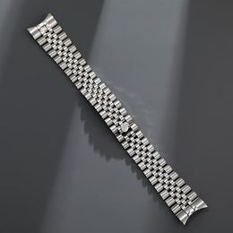 Watch Bands 12mm 13mm 17mm 20mm 21mm 316L Solid Stainless Steel Jubilee Curved End Strap Band Bracelet Fit For2535
