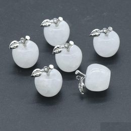 Pendant Necklaces Wholesale Colourf Natural Crystals Carving Apple Stone Different Material Crystal For Decoration Drop Delivery Jewel Dhbmk