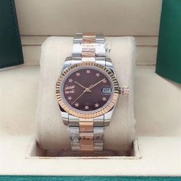 High quality 31mm fashion rose gold Ladies dress watch sapphire mechanical automatic womens watches Stainless steel bracelet Wrist2318