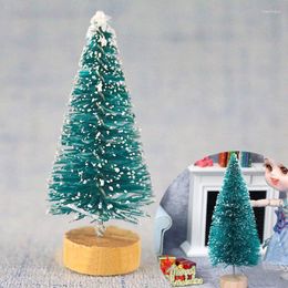 Christmas Decorations 24Pc 4.5cm Mini Tree Gold Green Silver Pine Needle Sisal Microscopic Snow Landscape Decor Xmas Party Ornaments Navidad