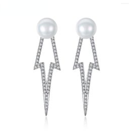 Stud Earrings Natural Freshwater Pearl S925 Silver Fashion European And American Personalised Star Jewellery