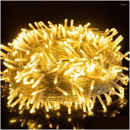 Led Strings 10-100M Christmas Lights Decorations Outdoor 8 Modes Garland Fairy String Light For Tree Party Holiday Decor Drop Delivery Dhayw