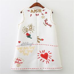 New Fashion Kids Girl Dress Love Heart Letters Princess Sundress Black White Sleeveless Toddler baby Dresses Children Clothing