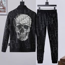 PLEIN BEAR Men's Tracksuits HOODIE JACKET TROUSERS CRYSTAL SKULL Tracksuit PP Mens Hoodies Casual Tracksuits Jogger Jackets P245R