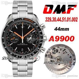 OMF A9900 Montre chronographe automatique pour homme Moonwatch Cadran noir Aiguille orange 329 30 44 51 01 002 Bracelet en acier inoxydable Super Edi297T