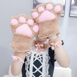 Anime Cosplay Cartoon Big Cat Gloves Winter Sexy Keep Warm Cute Lovely Plus Velvet Thicken Japanese Style Performance Props Five F270z