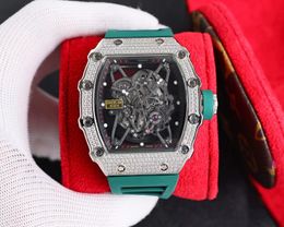 ZY factory produces men's watch RM35-02 Swiss mechanical movement diamond-encrusted steel case strap folding buckle