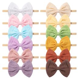 Soft Headband Newborn Solid Colour Bowknot Head Band Baby Toddler Daily Casual Headwear Kids Hair Accessories
