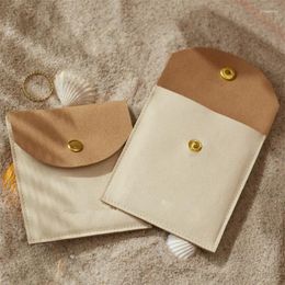 Jewelry Pouches Jewellery Ring Bags Microfiber Leather Headphone Storage 8.3x8cm To Pack