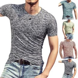 Verão 2019 Men T Camisetas Esportes de verão Running Top Tees Clothing Mens de manga curta Casual o Neck Cotton Fitness Tshirt