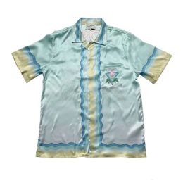 23ss Casablanca casual shirt table tennis flower gradual change Silk shirt Hawaiian short sleeve shirt casablanc