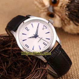 New Master Control White Dial Automatic Mens Watch Silver Case Date Leather Strap Sapphire Glass High Quality Gents Watches238P