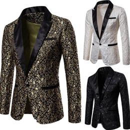 Slim Fit Blazer Men 2019 New Arrival Mens Floral Blazers Floral Prom Dress Blazers Elegant Wedding Blazer and Suit Jacket Men290b