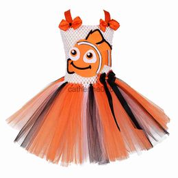 Special Occasions Clownfish Nemo Dress Tutu Costume For Baby Girls Finding Nemo Christmas Halloween Cosplay Costume for Kids x1004