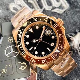 Mens Automatic Mechanical Watches 41mm Rose gold shell Full Stainless Steel Strap Gold Watch Super Luminous Top Quality Wristwatch282s