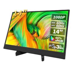 14 Inch Portable Monitor ADS-IPS Panel Screen USB Type C -Compatible Gaming Extended Display With Stand For Laptop/Switch