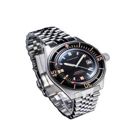 Alta qualidade cinquenta braças estilo mergulhadores relógio automático safira moldura luminosa 20atm relógio de pulso marinho2785
