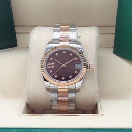 High quality 31mm fashion rose gold Ladies dress watch sapphire mechanical automatic womens watches Stainless steel bracelet Wrist204o
