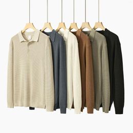Men's Sweaters Men Winter Fashion Polo Sweater Youth Teen High Quality Japan Style Simple Basic Turn Down Collar Premium Knitting Pullover