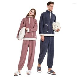 Men's Sleepwear Winter Couples Pyjama Sets Women Men Pyjamas Woman Thicken Soft Comfortable Warm Lovely Lovers Pijamas Suit Hombre