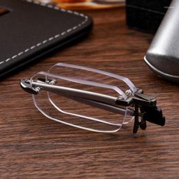 Sunglasses Foldable Rimless Reading Glasses Men Anti-blue Light Eyeglasses Women High Quality Design Hyperopia Reader