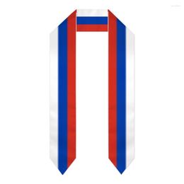 Scarves Graduation Sash Russia Flag Scarf Shawl Stole Sapphire Blue With Star Stripe Bachelor Gown Accessory Ribbon 180 14cm