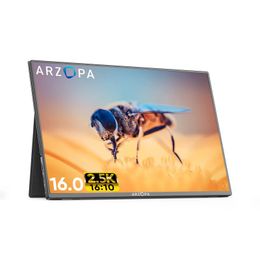 ARZOPA A3C 16'' 2.5K 16:10 Portable Monitor 100% SRGB Second Monitor External Screen for MAC Laptop PC Xbox PS4/5 Switch Gamer