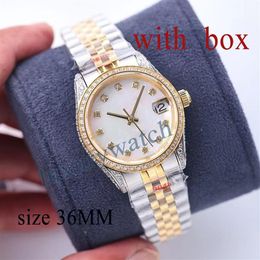 diamond watches moissanite automatic watchs Rose Gold size 36MM sapphire glass 50M waterproof designer designer watch womens Orolo298f