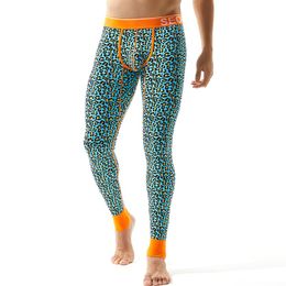 Thermal Long Johns Men Leopard Print Cotton Mens Leggings Sexy Underwear Warm Long Underpants Hip Hop Johns Winter Youth2105